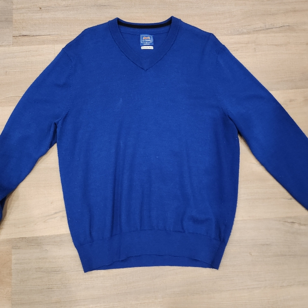 Le Tigre Royal Blue V-Neck Sweater
